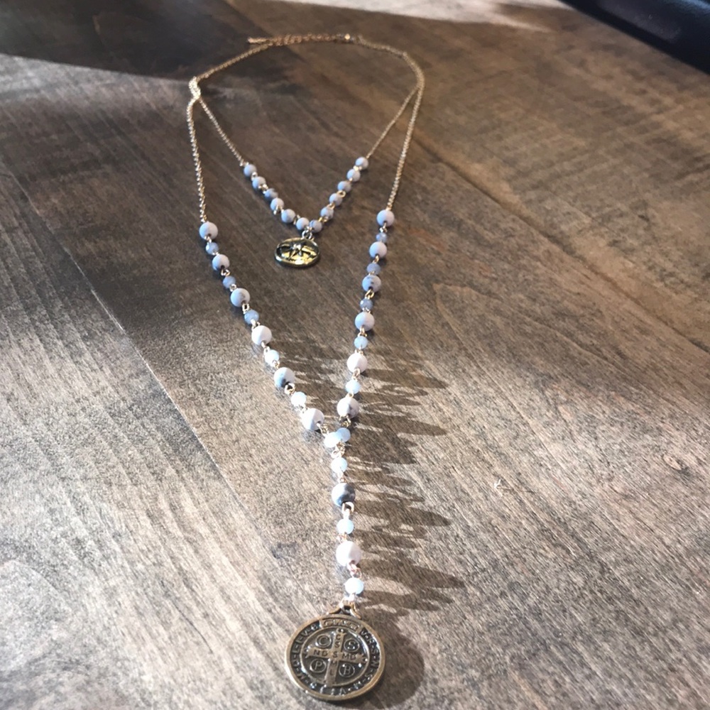 Rosary Style Layered Necklace